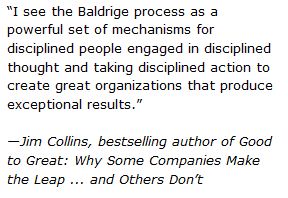 Jim Collins author of Good to Great quote on Baldrige Performance Excellence
