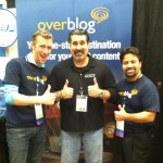 Fred Montagnon, David Gamble and Victor Canada at Overblog booth NMX 2013